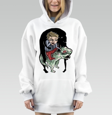 Внутренняя борьба с тенью страха, Hoodie Mjhigh Dig, оверсайз, утепленная