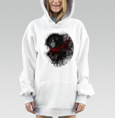 Драматичный портрет девушки в черном и красном, Hoodie Mjhigh Dig, оверсайз, утепленная