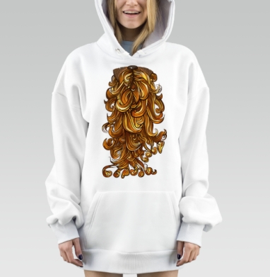 Роскошная грива в коричнево-золотистых тонах, Hoodie Mjhigh Dig, оверсайз, утепленная