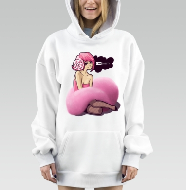 I AM SWEETY / Я сладость, Hoodie Mjhigh Dig, оверсайз, утепленная