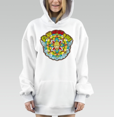 Яркая мандала с посланием безопасности на дороге, Hoodie Mjhigh Dig, оверсайз, утепленная