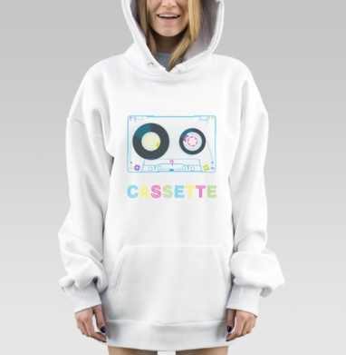 Кассета-иллюстрация, Hoodie Mjhigh Dig, оверсайз, утепленная