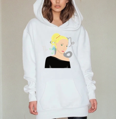 козерог, Hoodie Mjhigh Dig, оверсайз, утепленная