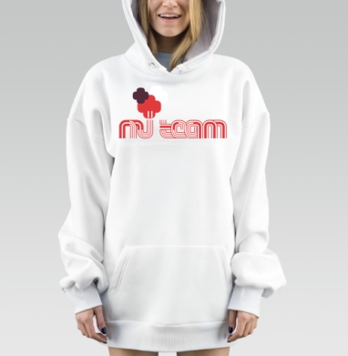 Логотип ретро футуризм промышленный стиль ru team, Hoodie Mjhigh Dig, оверсайз, утепленная