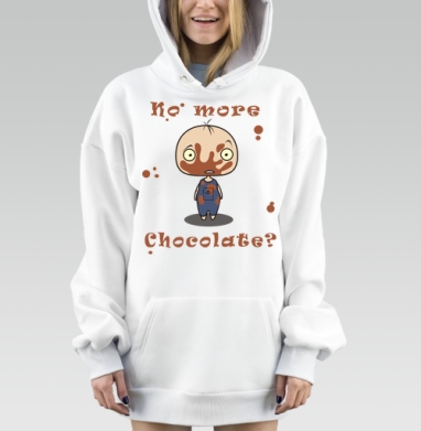 No more chokolate??? / Шоколада больше нет???, Hoodie Mjhigh Dig, оверсайз, утепленная
