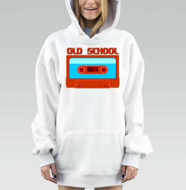 Яркая ретро аудиокассета OLD SCHOOL – стиль и ностальгия, Hoodie Mjhigh Dig, оверсайз, утепленная