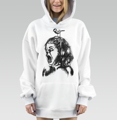 Птичка, Hoodie Mjhigh Dig, оверсайз, утепленная
