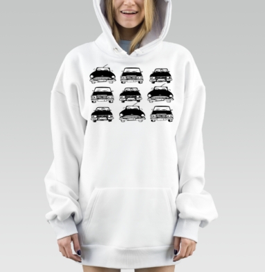 Ретро Авто, Hoodie Mjhigh Dig, оверсайз, утепленная