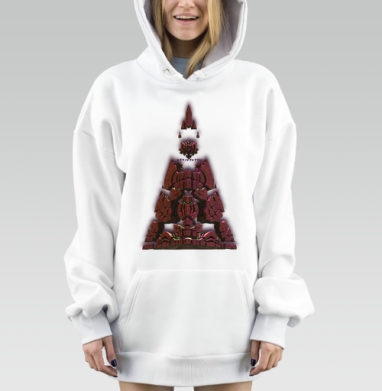 Абстрактная мощная скульптура в коричневых тонах, Hoodie Mjhigh Dig, оверсайз, утепленная