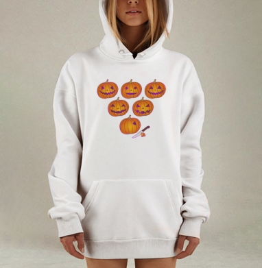 Процесс создания праздничного декора Вырезание тыкв Хэллоуин, Hoodie Mjhigh Dig, оверсайз, утепленная