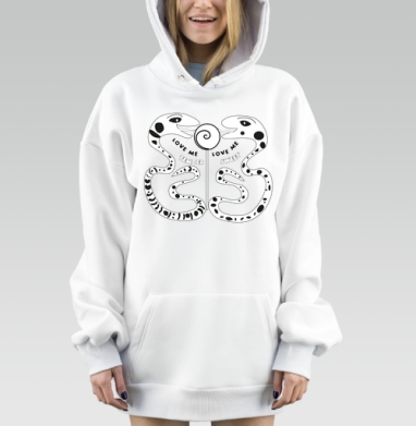 влюбленные змеи, Hoodie Mjhigh Dig, оверсайз, утепленная