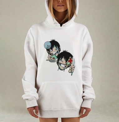 Безумный хирург в панковской эстетике на операционном столе, Hoodie Mjhigh Dig, оверсайз, утепленная