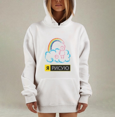 Я рисую, Hoodie Mjhigh Dig, оверсайз, утепленная