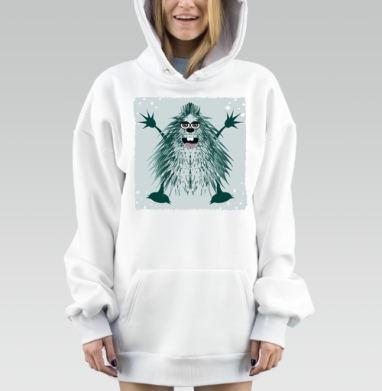 зеленый монстрик, Hoodie Mjhigh Dig, оверсайз, утепленная