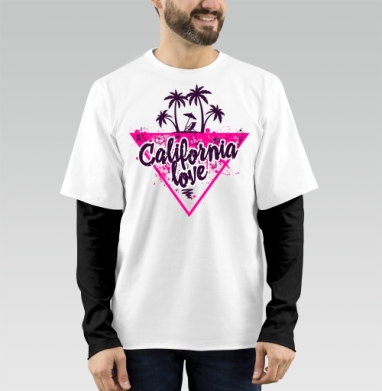 California love яркая романтика пальмовой вечеринки, Футболка мужская лонгслив OneOne