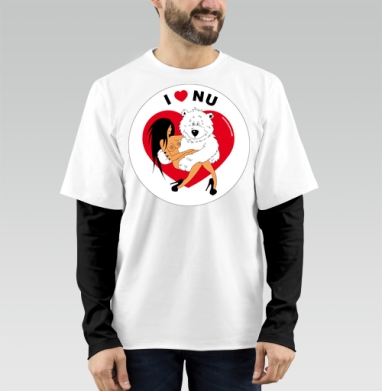I love nu / Я люблю ню, Футболка мужская лонгслив OneOne