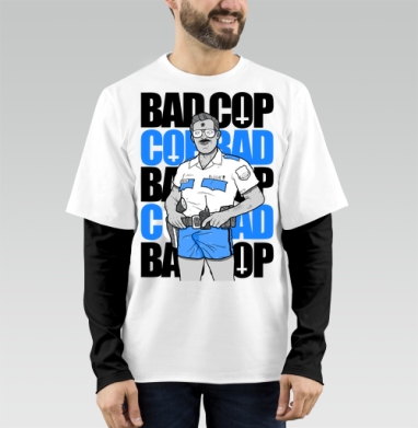 Ироничный принт Bad Cop McLOVIN в стиле комикс-арт - Магазин футболок Yumi - Дизайнерские принты