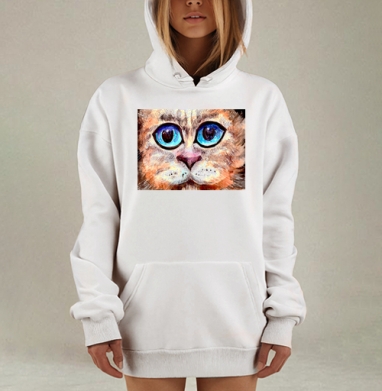 Виноватые глаза кота крупным планом трогательные глаза кота, Hoodie Mjhigh Dig, оверсайз, утепленная