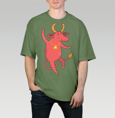 Taurus / Телец, Футболка мужская оверсайз оливковая