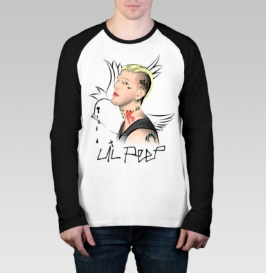 Лил Пип Lil Peep, Футболка длинный рукав / Мужчинам / Реглан / Принт