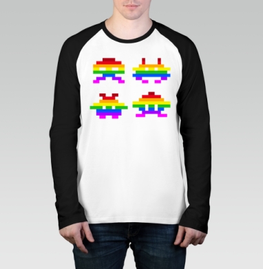 Rainbow Monsters / Радужные монстры, Футболка длинный рукав / Мужчинам / Реглан / Принт