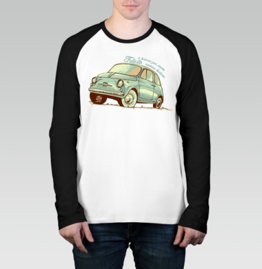 FIAT 500 OLD STYLE / FIAT 500 Ретро, Футболка длинный рукав / Мужчинам / Реглан / Принт