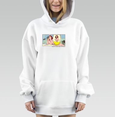 Женщина с красными волосами и зеркалом внутри зеркала, Hoodie Mjhigh Dig, оверсайз, утепленная