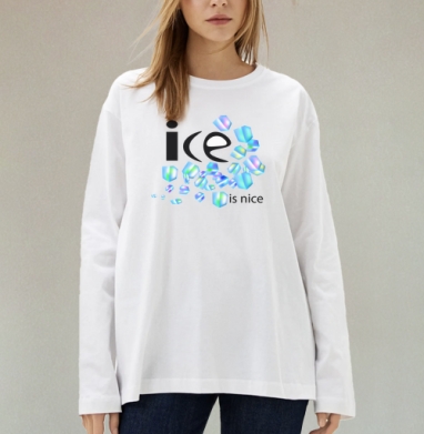 Лёд Свежесть Холодная Весёлая Надпись ice is nice - Магазин футболок mistyyulia - Дизайнерские принты
