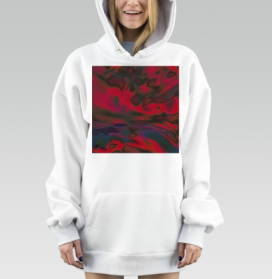 Динамическое красное движение в абстрактном экспрессионизме, Hoodie Mjhigh Dig, оверсайз, утепленная