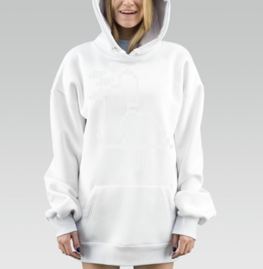Минималистичная птица в черно белой цифровой эстетике, Hoodie Mjhigh Dig, оверсайз, утепленная