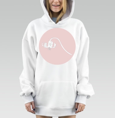 Элегантная лилия розовом фоне нежность изящность, Hoodie Mjhigh Dig, оверсайз, утепленная