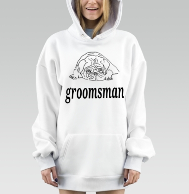 Ироничная собака усталый дружок жениха groomsman, Hoodie Mjhigh Dig, оверсайз, утепленная