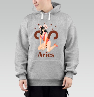 Пинап девушка Овен в ретро стиле Aries, Толстовка Mjhigh–Mel, утепленная