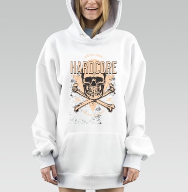 Скелет хардкор череп кости навсегда, Hoodie Mjhigh Dig, оверсайз, утепленная