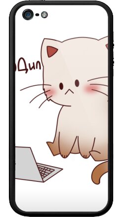 Стикер с милым виноватым котом «Я НАШКОДИЛ» - Бампер на iPhone 5, 5S, страница 6