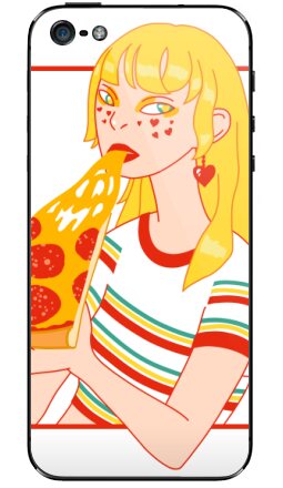 Яркий принт Девушка с пиццей и сырной тянучкой - Виниловые наклейки на iPhone 5 - купить в Москве, страница 6