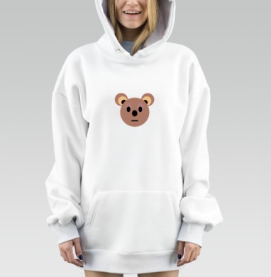 Минималистичная мордочка коалы на сером фоне мордочка коалы на сером фоне, Hoodie Mjhigh Dig, оверсайз, утепленная