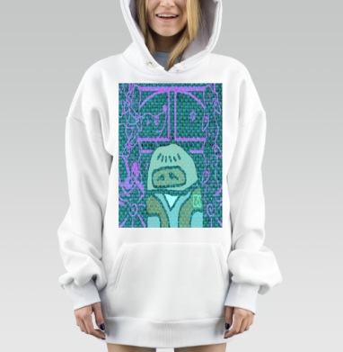 Одинокий космонавт в скафандре смотрит на луну – скафандр смотрит на луну, Hoodie Mjhigh Dig, оверсайз, утепленная
