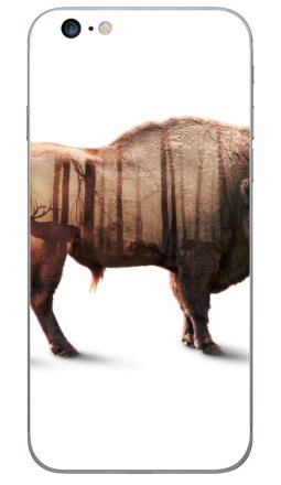 Магия двойной экспозиции: Зубр и лес - Виниловые наклейки на iPhone 6 plus - купить в Москве, страница 6