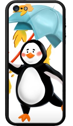 Милый пингвин с зонтом в осеннем листопаде - Бампер на iPhone 5, 5S, страница 6