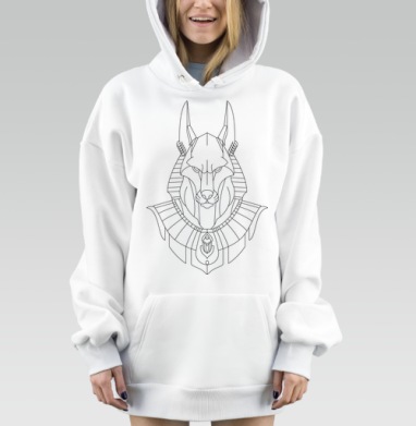 Бог Анубис Страж Мёртвых Египетский Анубис, Hoodie Mjhigh Dig, оверсайз, утепленная