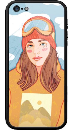 Молодая девушка в лыжном снаряжении - Бампер на iPhone 5, 5S, страница 5