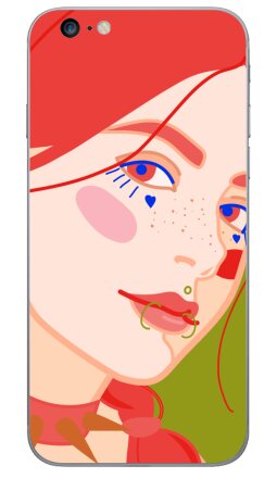 Яркий портрет девушки в стиле e-girl с пирсингом - Виниловые наклейки на iPhone 6 plus - купить в Москве, страница 5