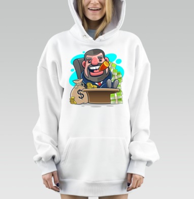 Мужчина с сигарой за столом с деньгами Мужчина с сигарой, Hoodie Mjhigh Dig, оверсайз, утепленная