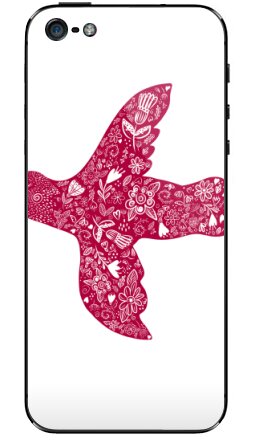 Птица в полете с флоральным узором фуксия - Виниловые наклейки на iPhone 5 - купить в Москве, страница 4