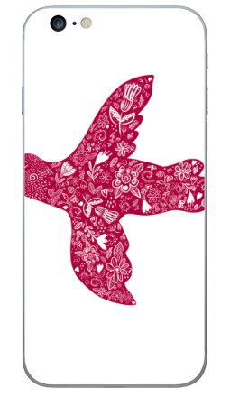 Птица в полете с флоральным узором фуксия - Виниловые наклейки на iPhone 6 plus - купить в Москве, страница 4