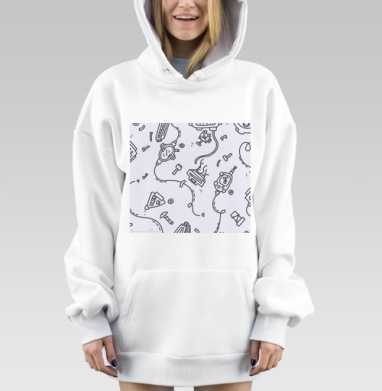Схематическое соединение электронных деталей на сером фоне, Hoodie Mjhigh Dig, оверсайз, утепленная