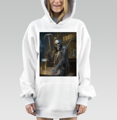 Скелет Отдыхает После Тяжелого Трудового, Hoodie Mjhigh Dig, оверсайз, утепленная