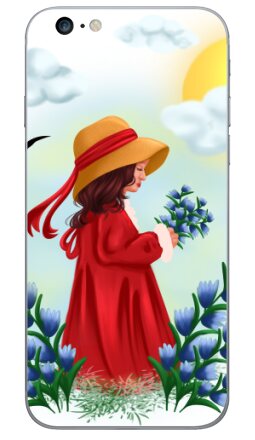 Девушка в шляпе с цветами в руке - Виниловые наклейки на iPhone 6 plus - купить в Москве, страница 4