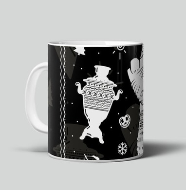 Праздничное русское застолье с традиционными элементами Russian Style - Одежда с авторскими принтами